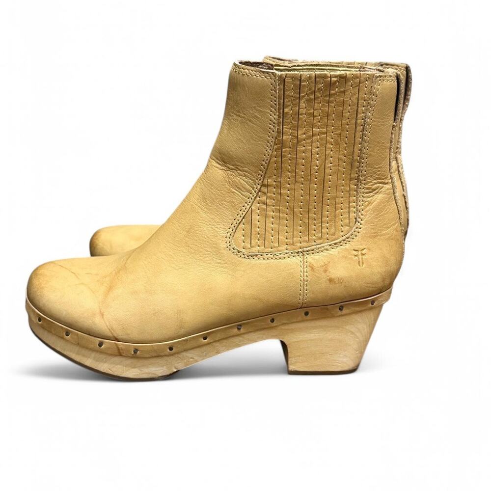 Frye leather clog ankle boots